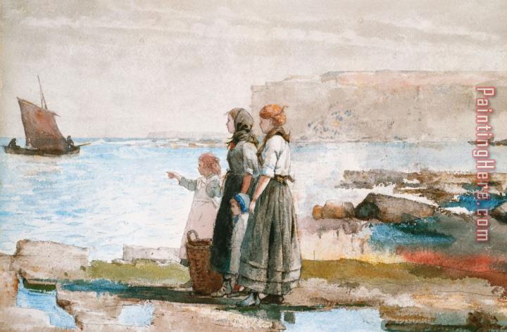 Winslow Homer Waiting for the return of the Fishing Fleets